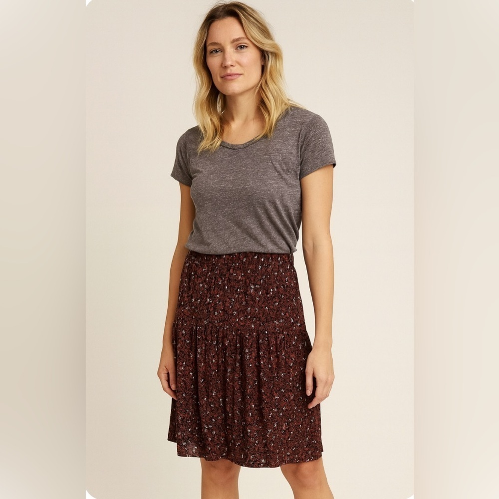 NWT Selected Femme Women’s Size 38 US 6 Brown Skirt Boho Coastal Peasant